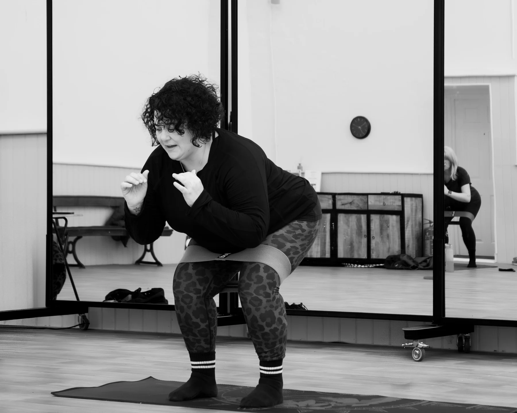 Helen teaching a fitness class at Capel Gosen